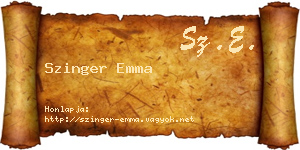 Szinger Emma névjegykártya
