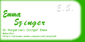 emma szinger business card